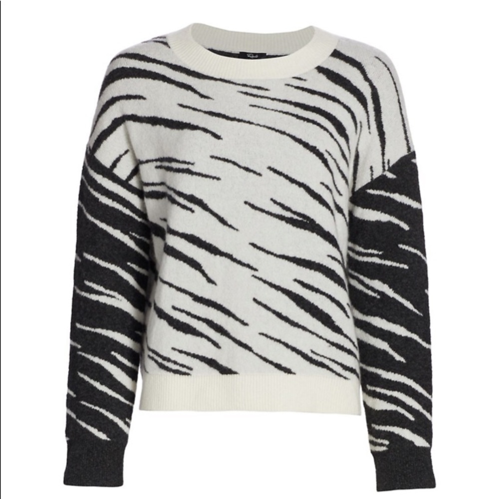 Rails Black and White Zebra Print Sweater
